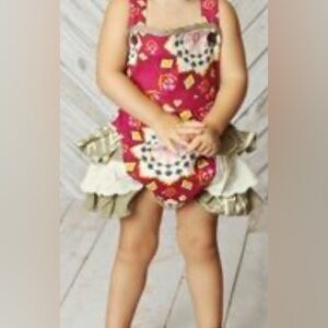 Mustard Pie Pink and Cream Ruffled Bodysuit